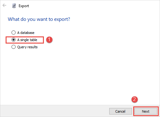 SQLite Export CSV Step 2