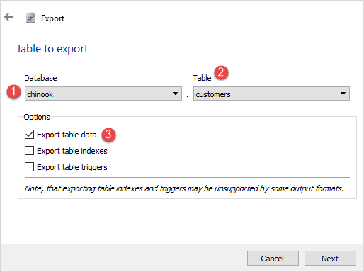 SQLite Export CSV Step 3