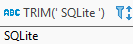 SQLite string functions - TRIM function
